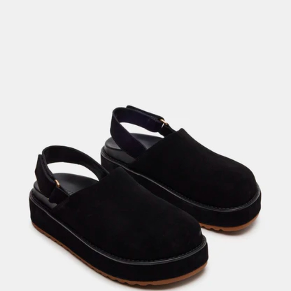Steve Madden Mellow Black Suede Mules